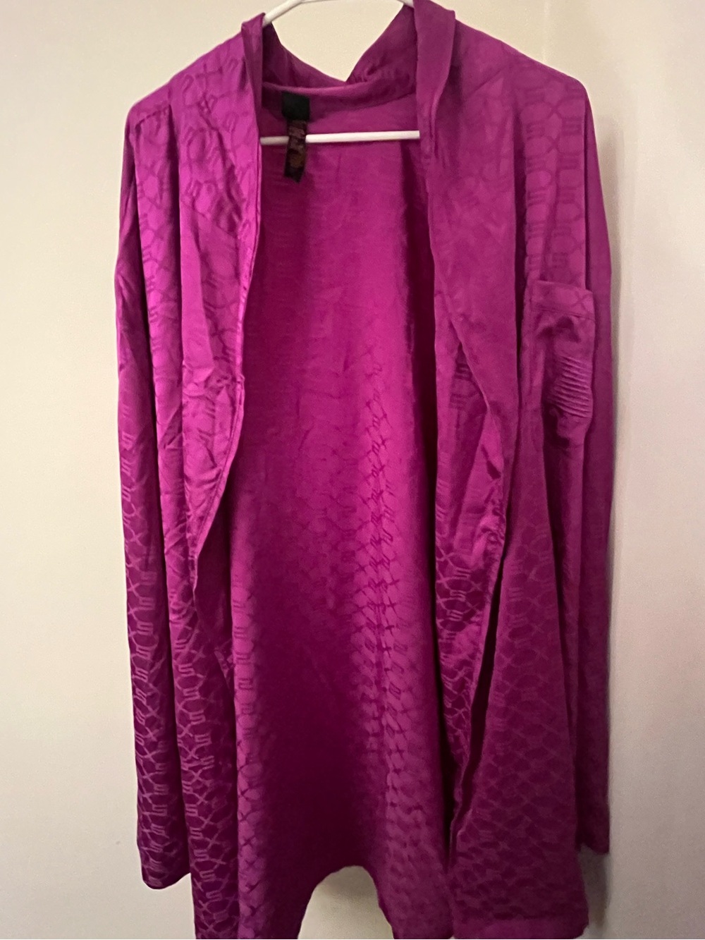 Savage X Fenty Purple Satin Smoking Jacket Robe Luxury Sleepware Plus-Size